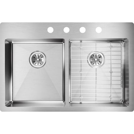 Elkay 22 W x 33 L x 6 H, Drop-in, Sink Kits, Undermount, Stainless Steel ECTSRAD33226TBG4